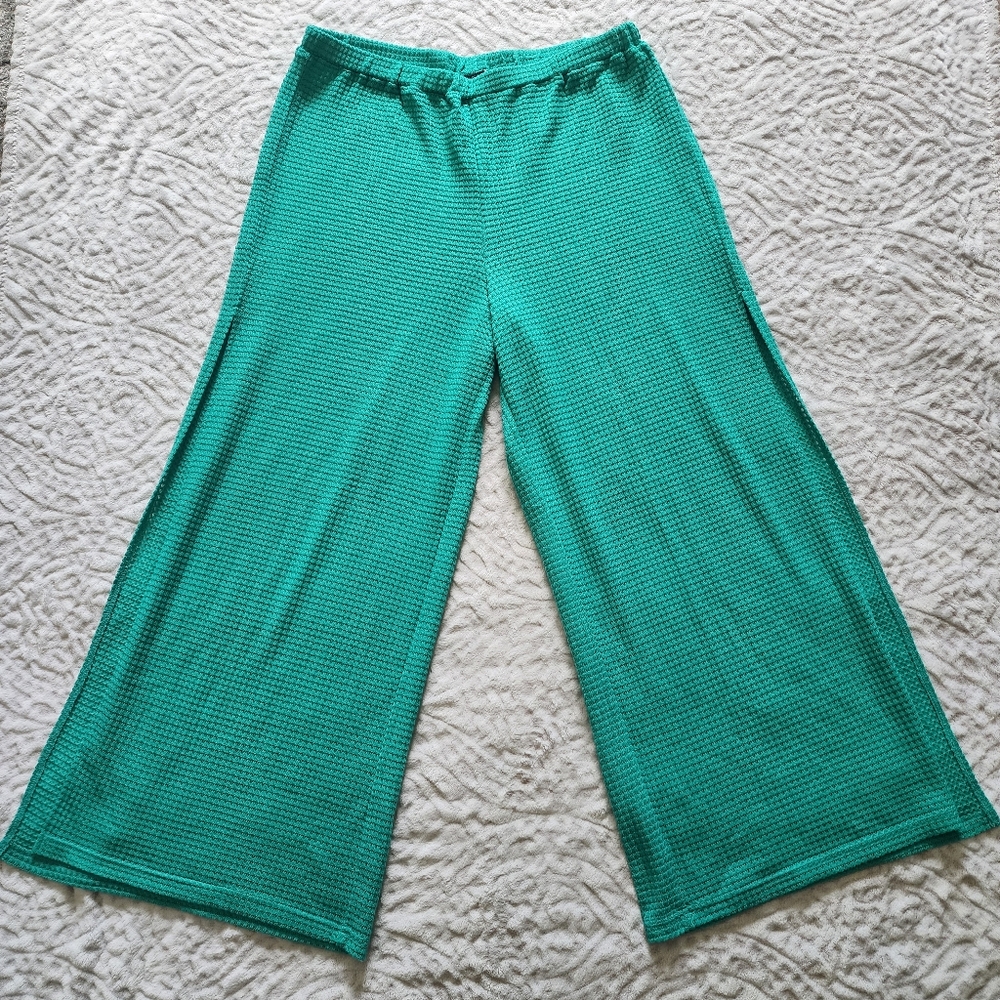 VENUS Women's Swimsuit Waffle Knit Cover-Up Pants And Top Set Sz XL Green - Picture 8 of 15